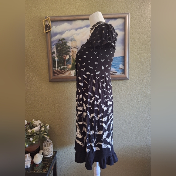 Killstar Bat Print Babydoll Dress - Picture 3 of 6
